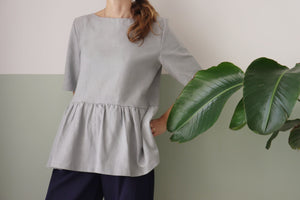 Maglia lino m grigio